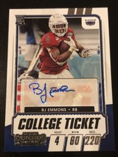 2021 Contenders Draft BJ Emmons College Ticket Rookie RC Auto Autograph FAU