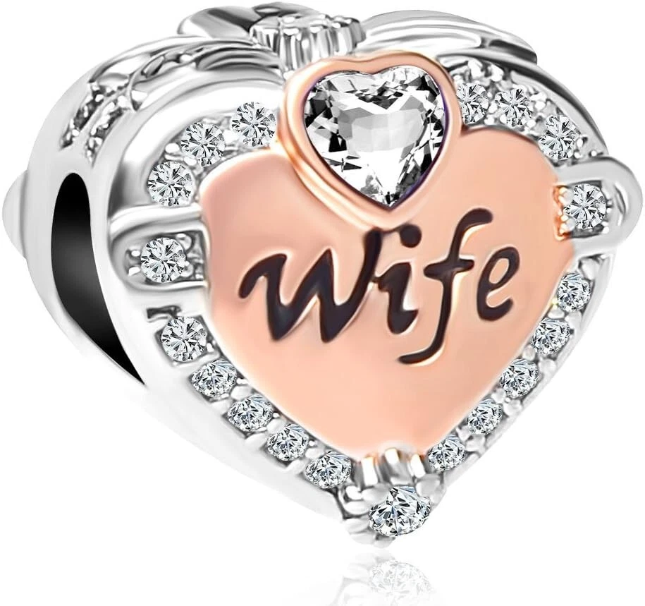 Oro Rosa Esposa Corazón Amor Dije Pandora Pulsera Dijes Pulseras Año Nuevo Regalo Foto 3 de 3