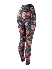 Pink Butterflies with Pink  Gray Faded Flowers Leggings Soft Multiple Sizes