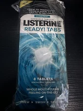 Listerine Clean Mint Chewable Ready Tabs On The Go Mouth Clean 6-8PK ( 48pcs )