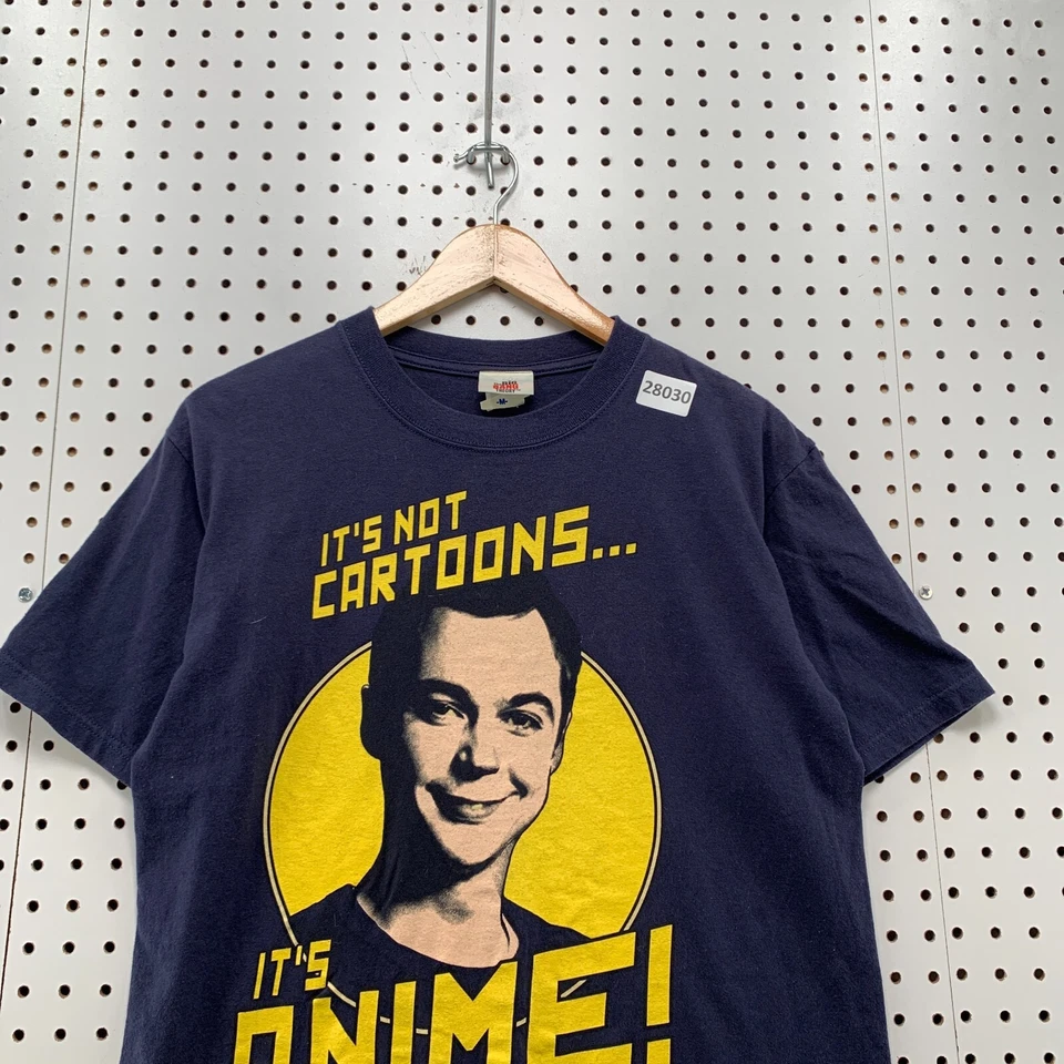 Big Bang Theory Shirt Blue Yellow Sheldon Its Not Cartoon ANIME Adult M 20x26.5 - Image 2 of 4