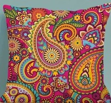 Handcrafted  Bohemian Design  Multicolored  18" Square  Pillow Cover  4 
