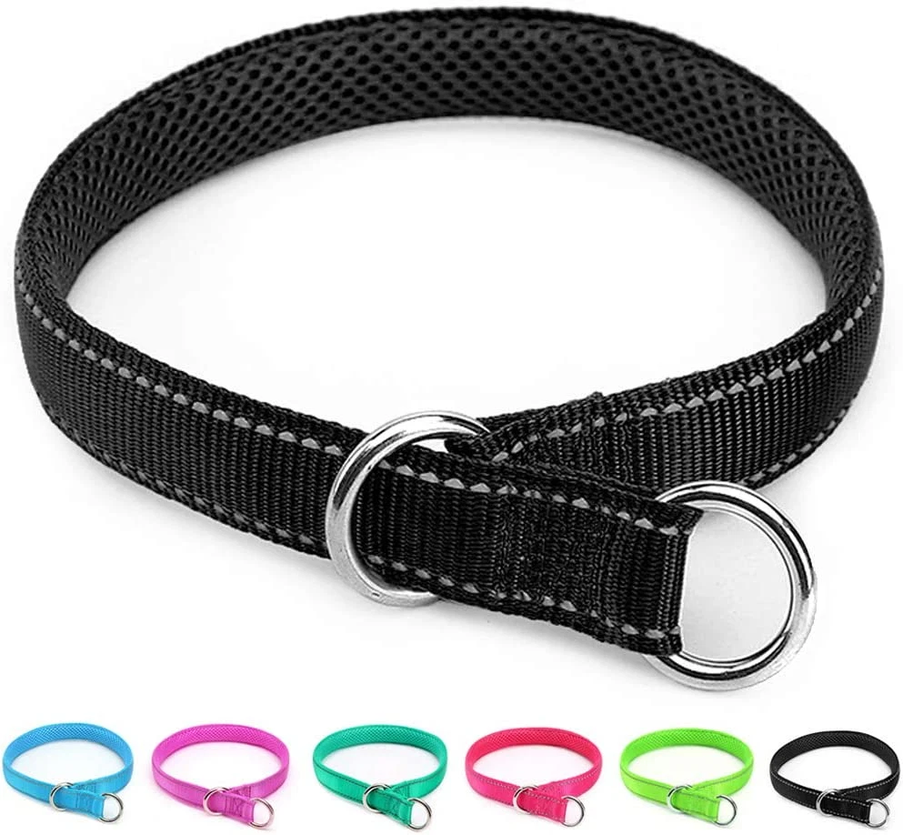 Reflective Dog Choke Collar Soft Nylon Training Slip Collar for