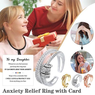 To My Daughter Fidget Ringe Anti Angst mit Perlenspinner MIT KARTEN  