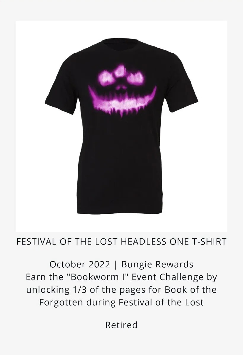 Destiny 2 Festival of the Lost 2022 Shirt Unisex Large WITH Venn's