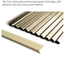 Gold Metal Tile Edge Trim 8 Set of 8 Kitchen Backsplash Open Box