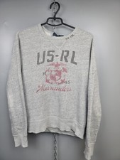 Polo by Ralph Lauren Sweatshirt Jumper Cotton Blend Gray US-RL Mens Size M
