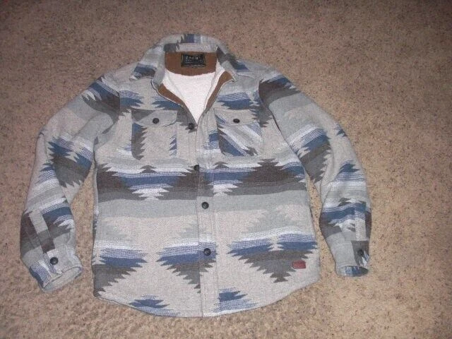 JACHS New York Southwestern Wool Blend Fleece Sherpa Lined Jacket men's Small