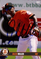 2017 San Jose Giants JALEN MILLER Signed Card autograph AUTO GIANTS BRAVES