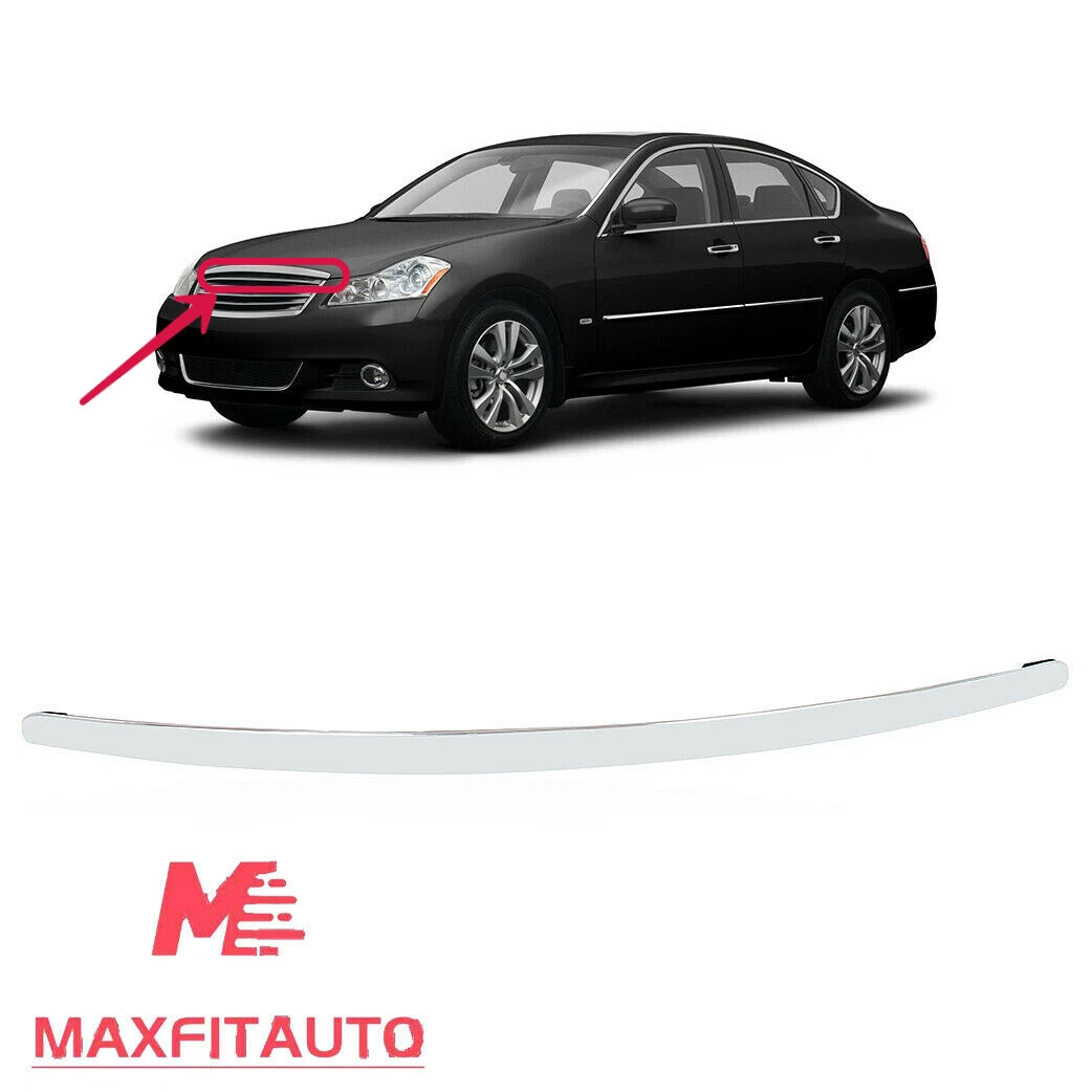 Fits 2006 2010 Infiniti M35 M45 Front Top Hood Chrome Molding Trim