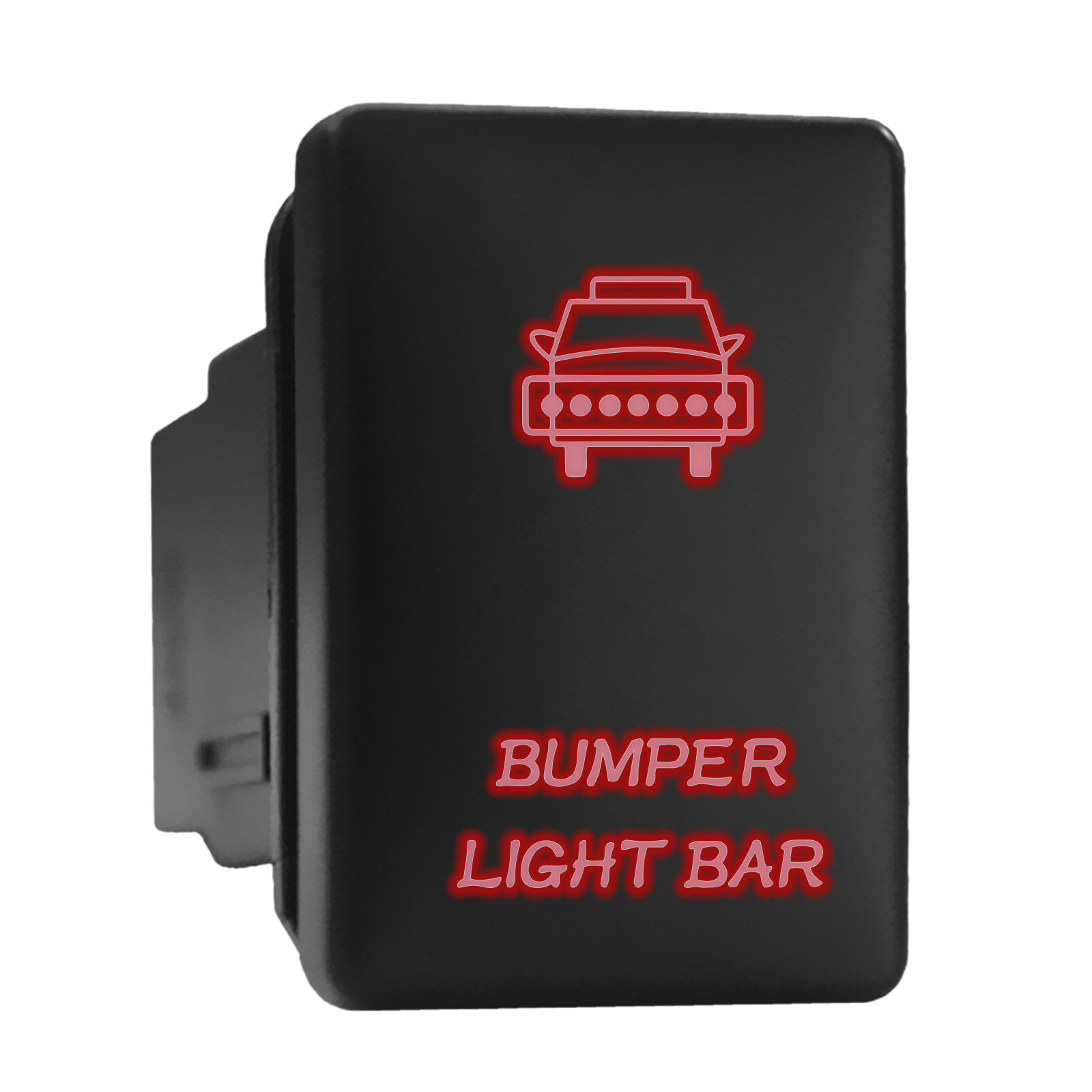 Red Backlit Bumper Light Bar Push In Switch 1.28x0.87