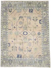 Handmade Floral Muted Colors Oushak Chobi Oriental Rug Decor Carpet 9X12 ft