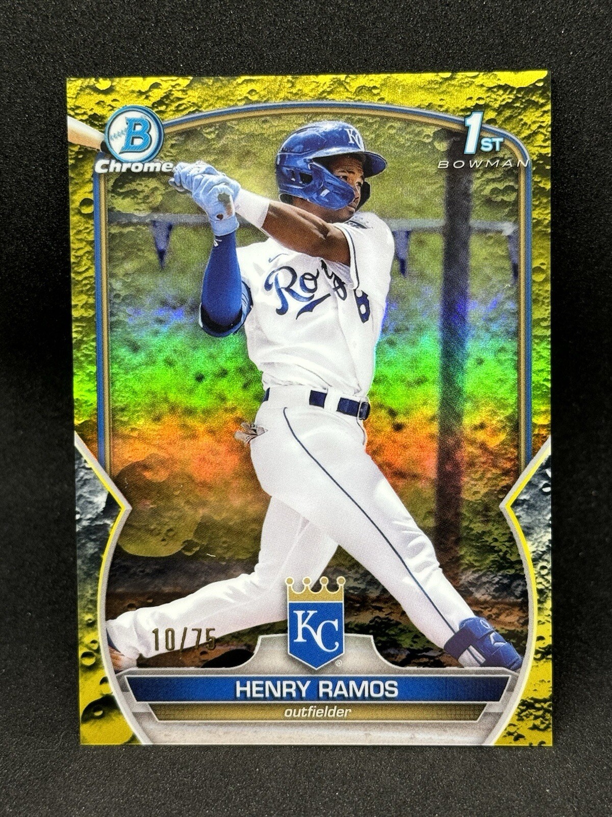 Henry Ramos 2023 Bowman Chrome 1st #BCP-96 Yellow Lunar Refractor /75 - Royals