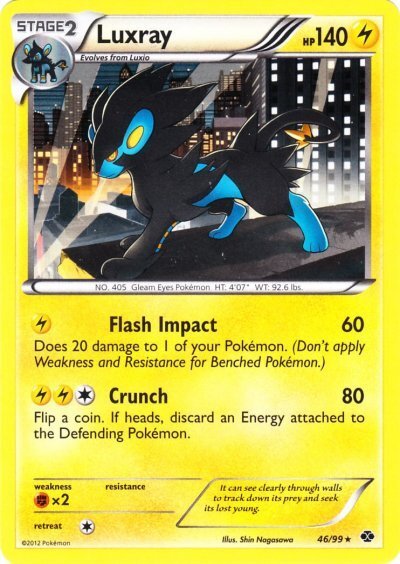 Pokemon - Luxray - 46/99 - Holo Rare - BW - Next Destinies Pokemon - Luxray - 46/99 - Holo Rare - BW - Next Destinies