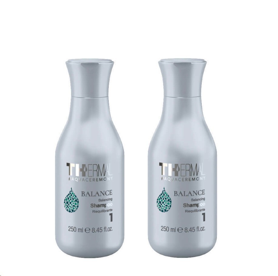 2x EMSIBETH THERMAL AQVACEREMONY BALANCE BALANCING SHAMPOO RIEQUILIBRANTE 250 ML