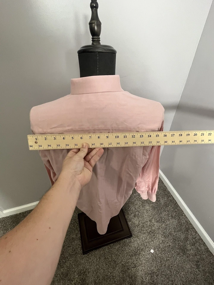 Рубашка на пуговицах Alex Cannon мужская с воротником средняя однотонная розовая БЫСТРАЯ доставка - Изображение 3 из 4