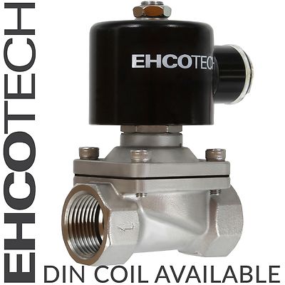 3/4'' NPT Electric Solenoid Valve 12VDC 12-Volt DC  Viton Stainless Steel SS