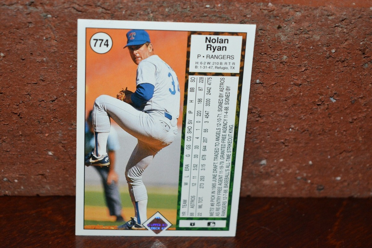 UPPER DECK BASEBALL CARD # 774 NOLAN RYAN RANGERS | eBay