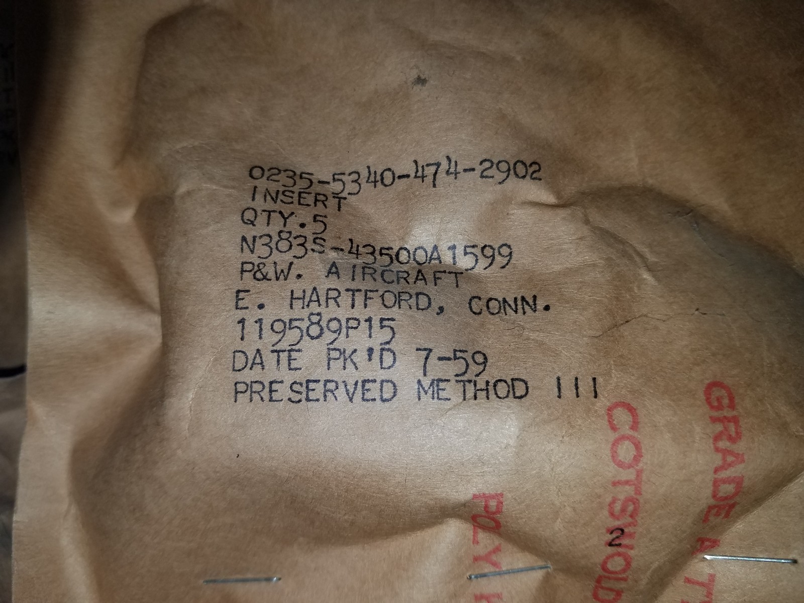 Pratt & Whitney Oversized Helicoil Inserts LOT of 25 P/N 119589P15