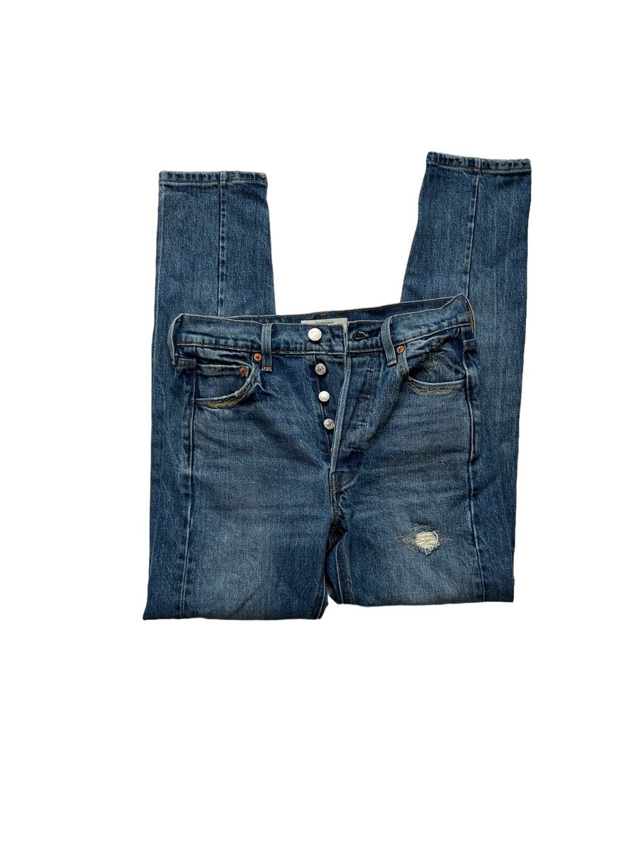 Levis 501 Altered Skinny High Rise Denim Button Fly Jeans RR215