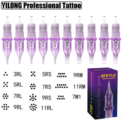 20-50Pcs Mixed Tattoo Cartridge Needles Purple Set for Apprentices Artists, Shop