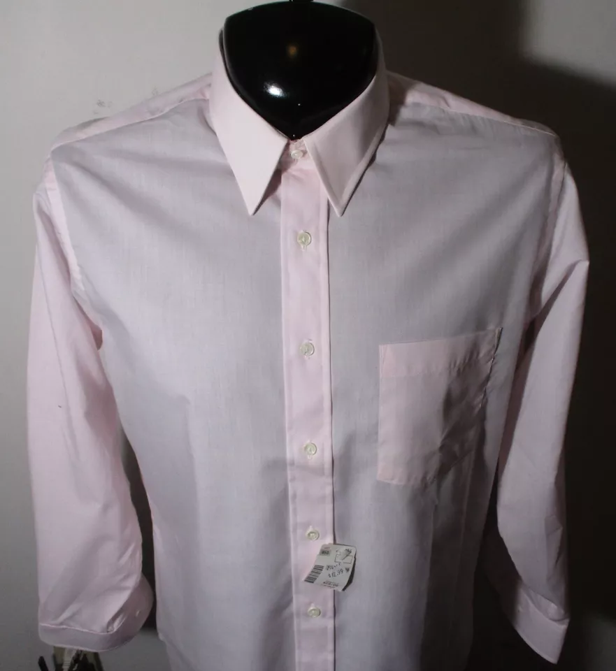 Camisa de vestir BILL BLASS rosa claro manga larga talla 16/32-33 nueva con etiquetas Foto 2 de 4