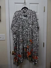 Attitudes Renee Border Print Caftan Pull Out Tank-Tropical White-Large-A399288