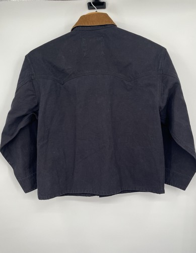 Schaefer Black Canvas Bronco Brush Jacket with Corduroy Collar 2XL NEW - Picture 3 of 11