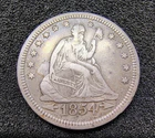 1854-P Seated Liberty Quarter - Arrows - No Motto - Philadelphia Mint - VF+ Cond