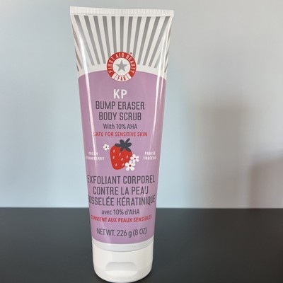 First Aid Beauty KP Bump Eraser Body Scrub W/ 10% AHA Fresh Strawberry ~ 8 oz