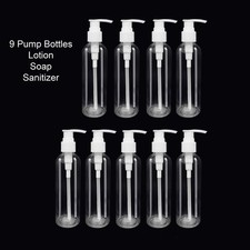 9pcs 8.5oz Dispenser Pump Tattoo Kitchen Soap Lotion Sanitizer Bottles