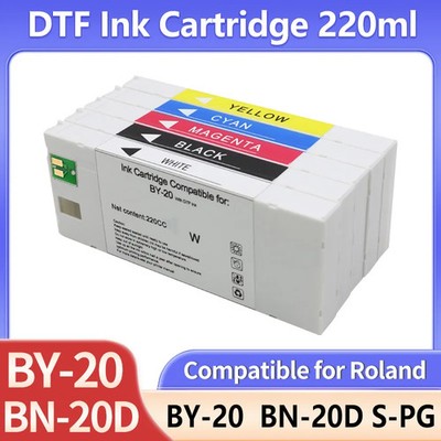Roland-Compatible 220ml BY-20 DTF Ink Cartridge, High Quality, with Chip