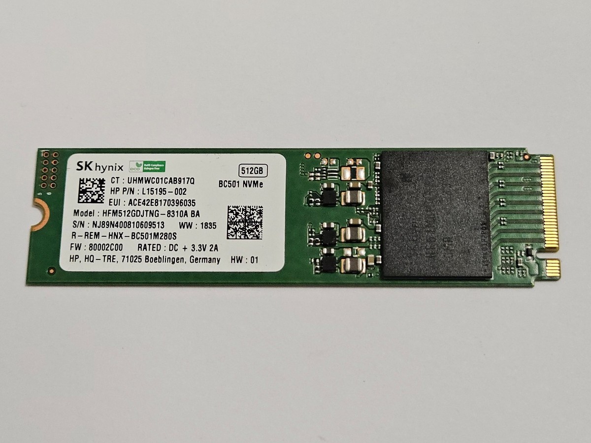 HnYmページ SK Hynix 512GB M.2 BC711 NVMe 80mm SSD HFM512GD3JX013N