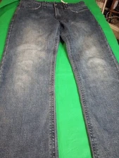 TK Axel Jeans Men 34x32  Blue Slim Bootcut Whiskered Medium Wash Denim Pants