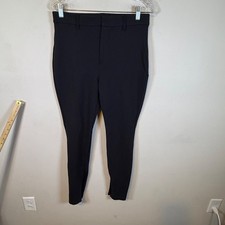 Lands' End Womens Ankle Pants Stretch Ankle Zips Navy Blue 8