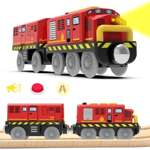 Holzspielzeug Kinder Eisenbahn Lokomotive, Spielzeug Lokomotive...-image