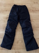 EUC Lands End Snow Pants Kids Boys 12S Black Grow-A-Longs Ski Snowboard