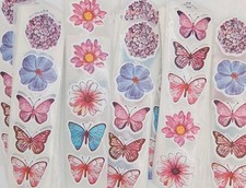 30 Butterfly and Flower Stickers/Scrapbooking/Crafts/Journals/1 inch