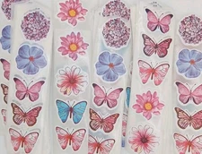 30 Butterfly and Flower Stickers/Scrapbooking/Crafts/Journals/1 inch