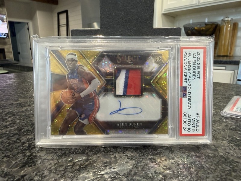 2022-23 Panini Select Jalen Duran Gold Disco /10 Prizm RPA RC Auto RJA-JLD PSA 9