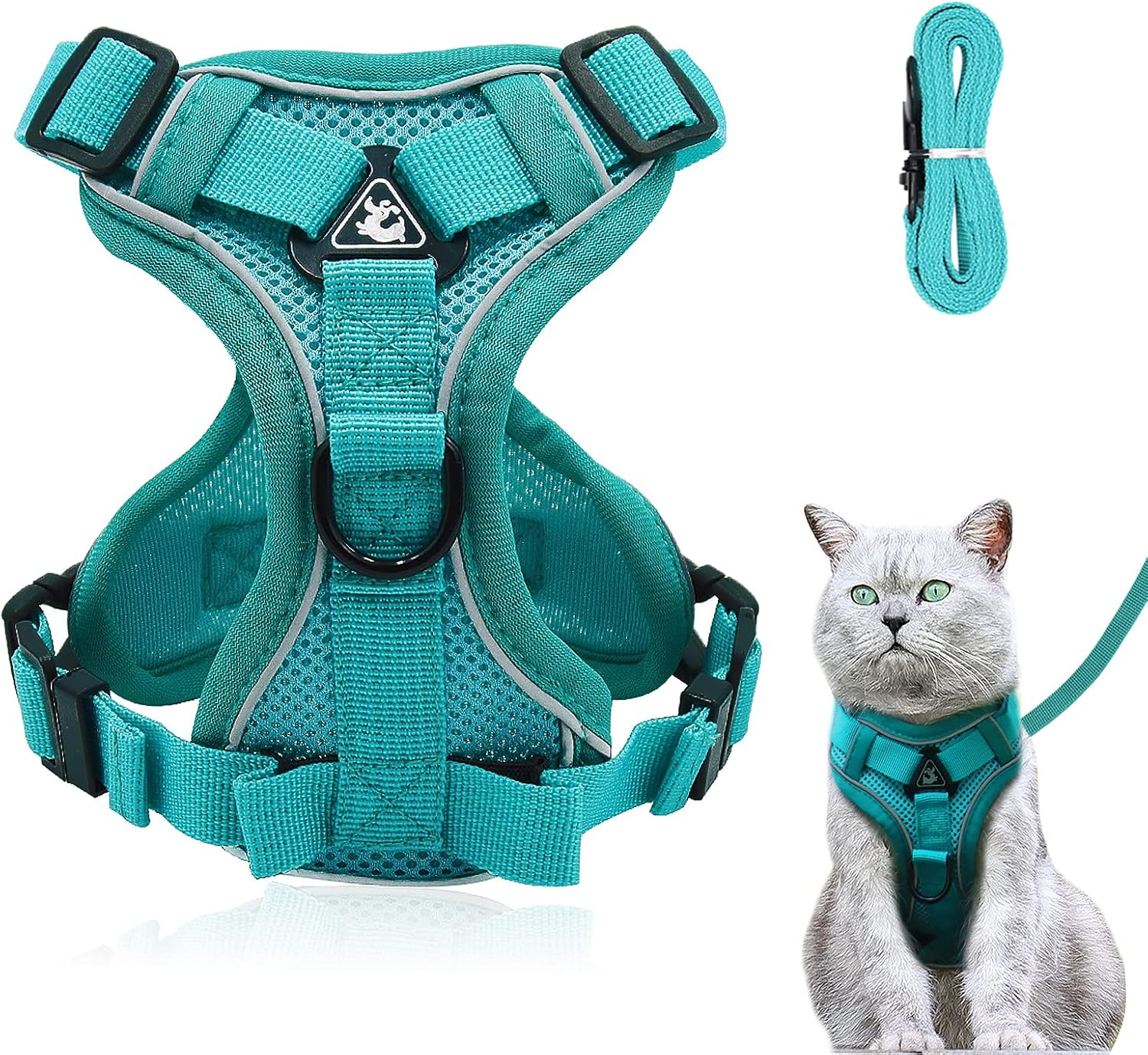 Cat Harness and Lead Set, Adjustable Kitten Harness and Lead Set with Reflective