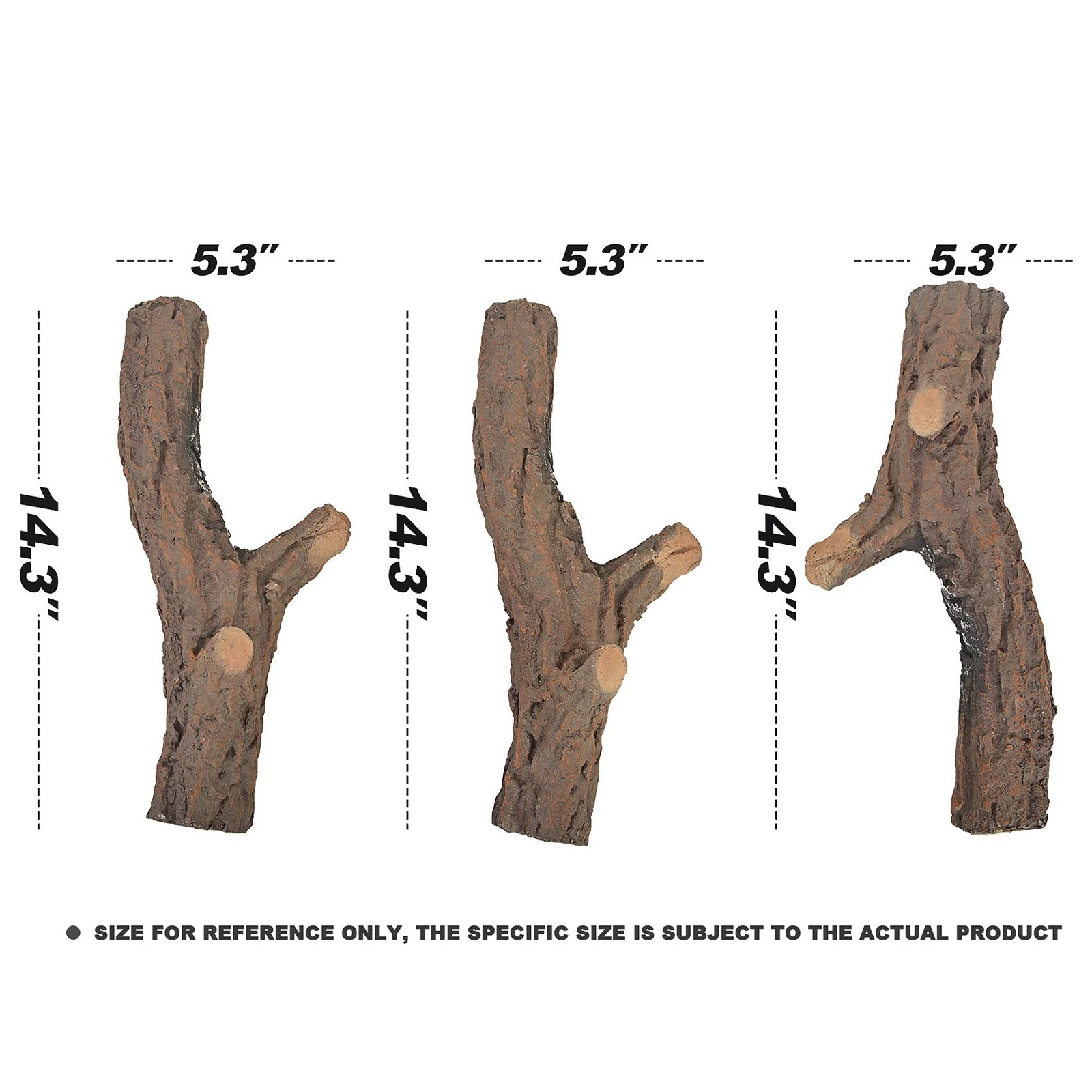 Skyflame 3 pcs Ceramic Gas Fireplace Logs, Decoration Artificial for All Type...