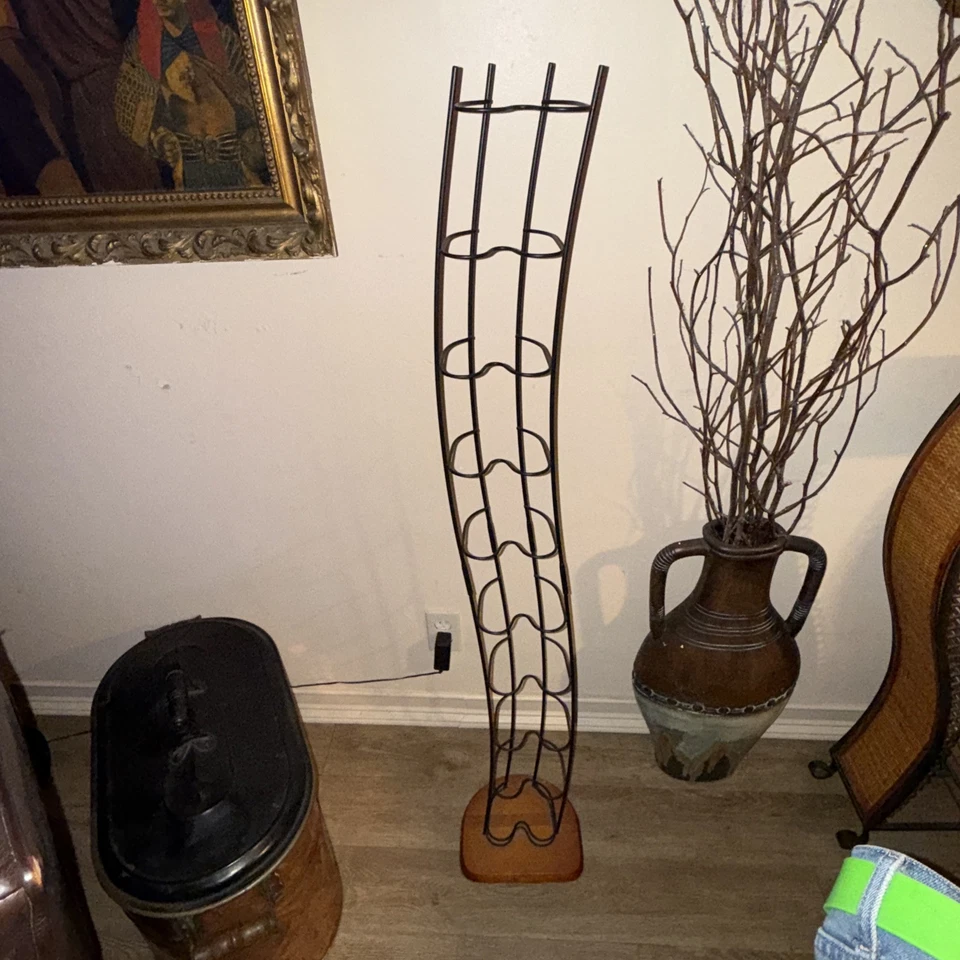 Vintage Wave Wood Base Atlantic 100 CD Retro Games Storage Wire Tower Rack 51” - Image 2 of 4