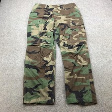 Vintage USGI Pants Mens Medium Short Woodland Camo Cargo Combat Army Military