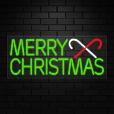 Merry Christmas Sign for Business Displays  LED Flex Neon  32"W x 13"H x 1"D