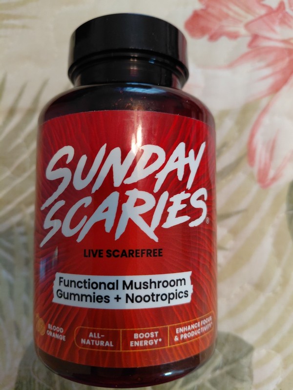 Sunday Scaries Functional Mushroom Nootropics Gummies Energy Focus Blood Orange