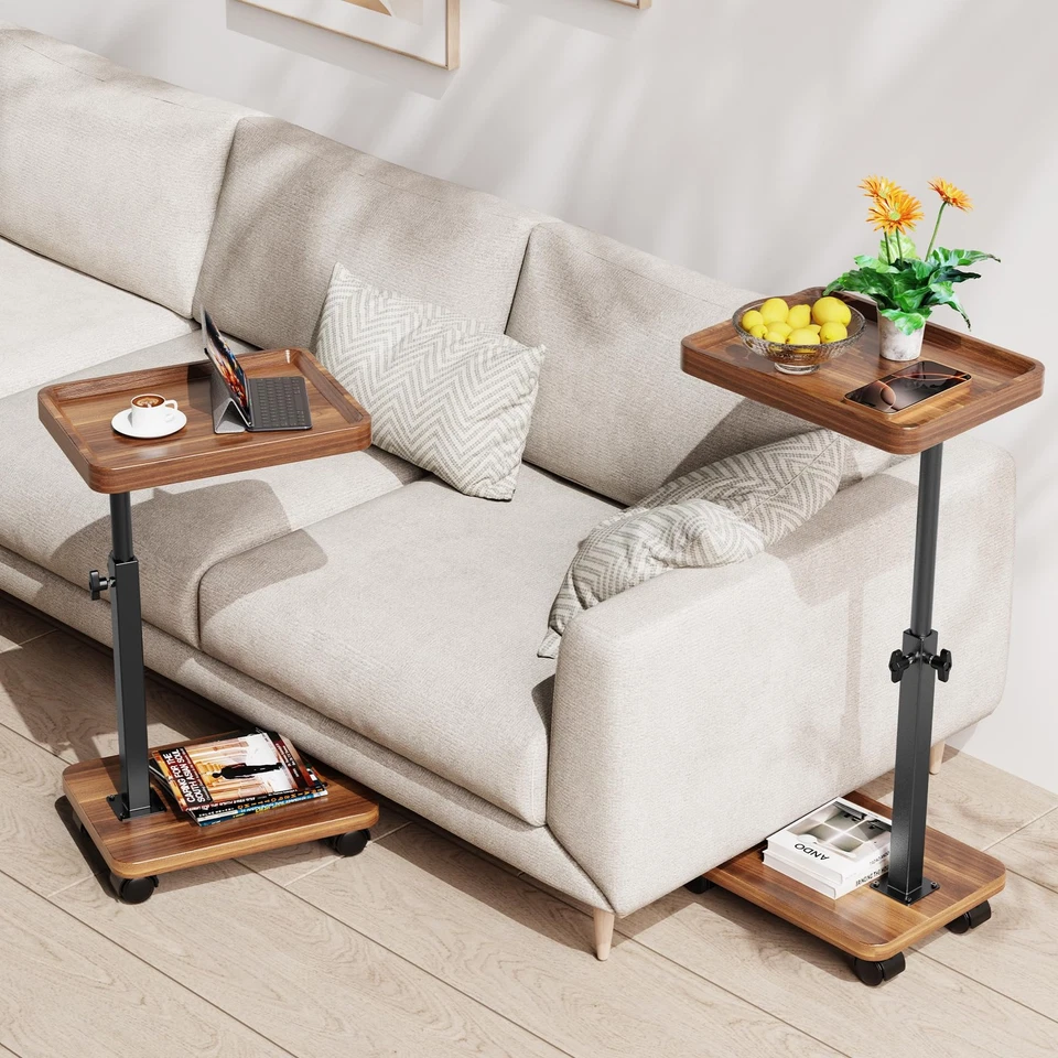 C Table End Table Adjustable Height, 360°Swivel TV Tray Table for Small Space... - Image 3 of 4