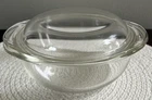 Vintage Pyrex #022 Clear Glass 1 Qt. Round Casserole Dish With Lid