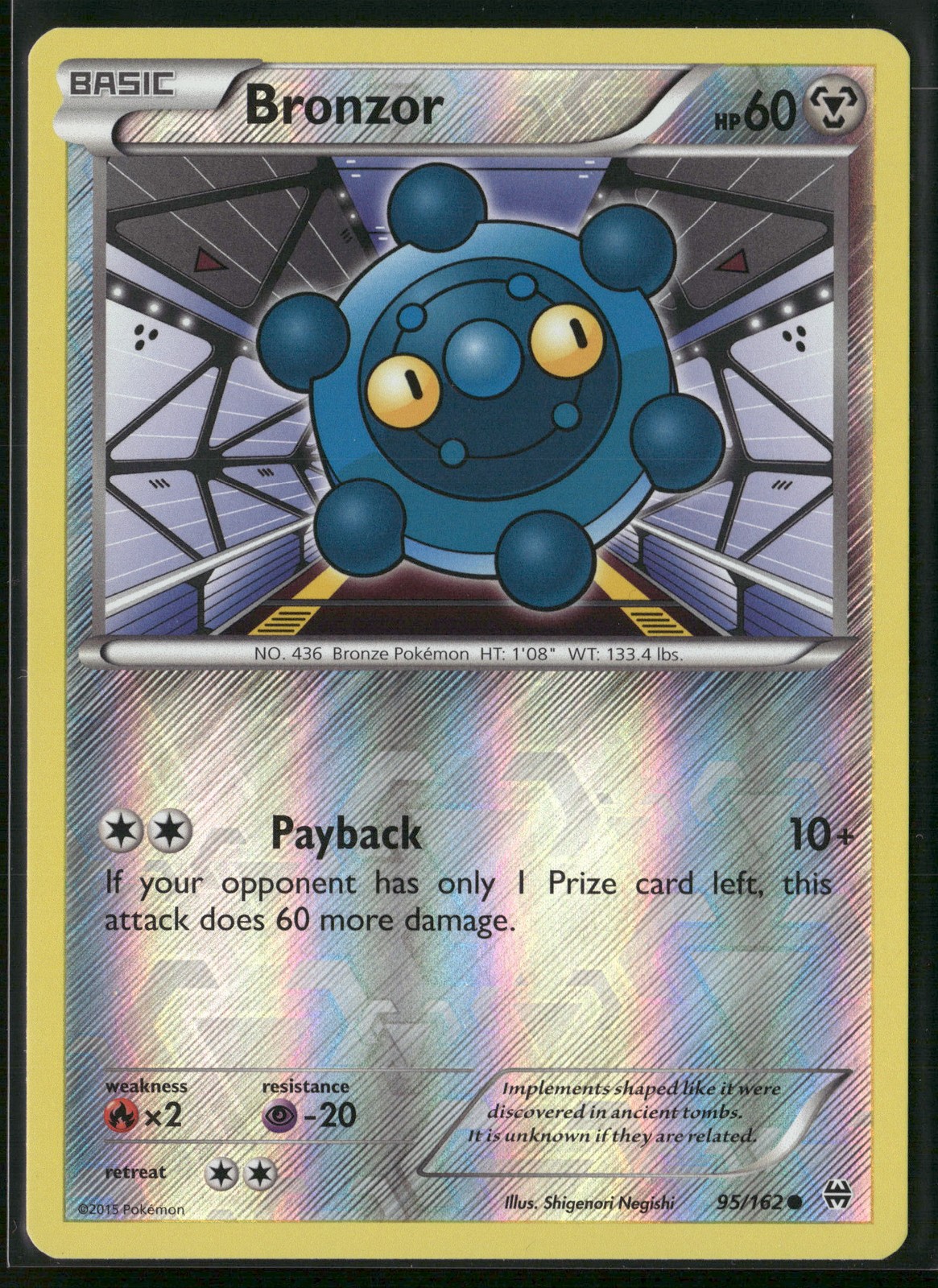 Pokémon Bronzor Reverse Holo 95/162 BKT BREAKthrough NM