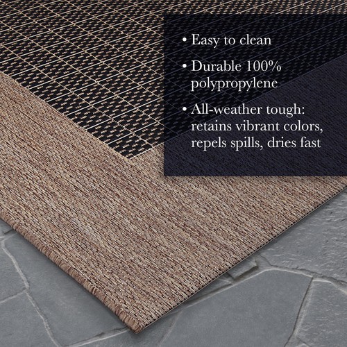Couristan Recife Indoor Outdoor Rug - Checkered Field 3'9" x 5'5" Rectangle i... - Picture 7 of 9